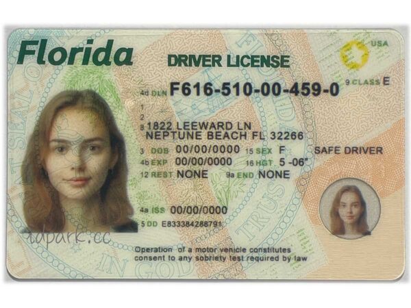 Florida scannable ID card